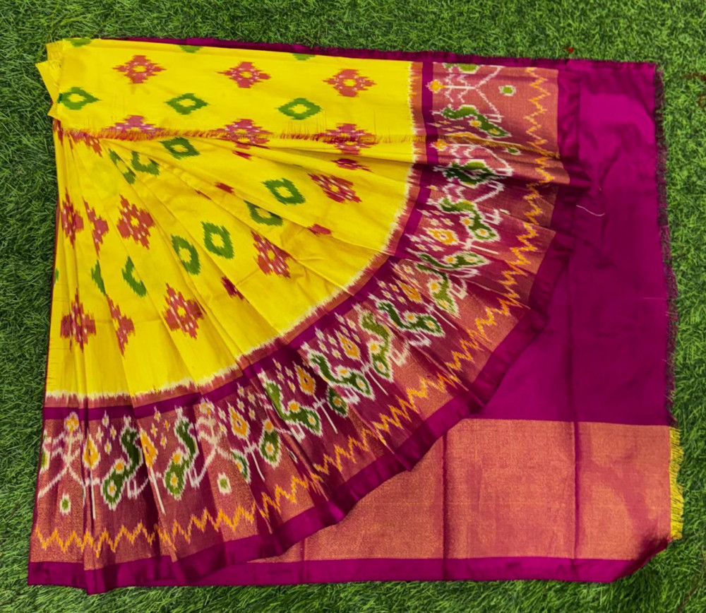 Image of Ikkat Pure Silk Zero Size Lehenga