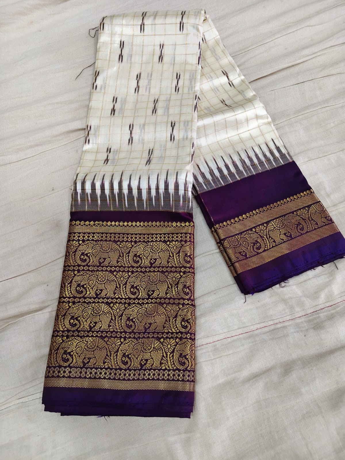 Ikkat Pure Silk Saree
