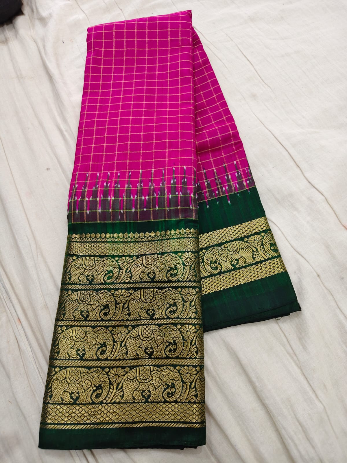 Ikkat Pure Silk Saree
