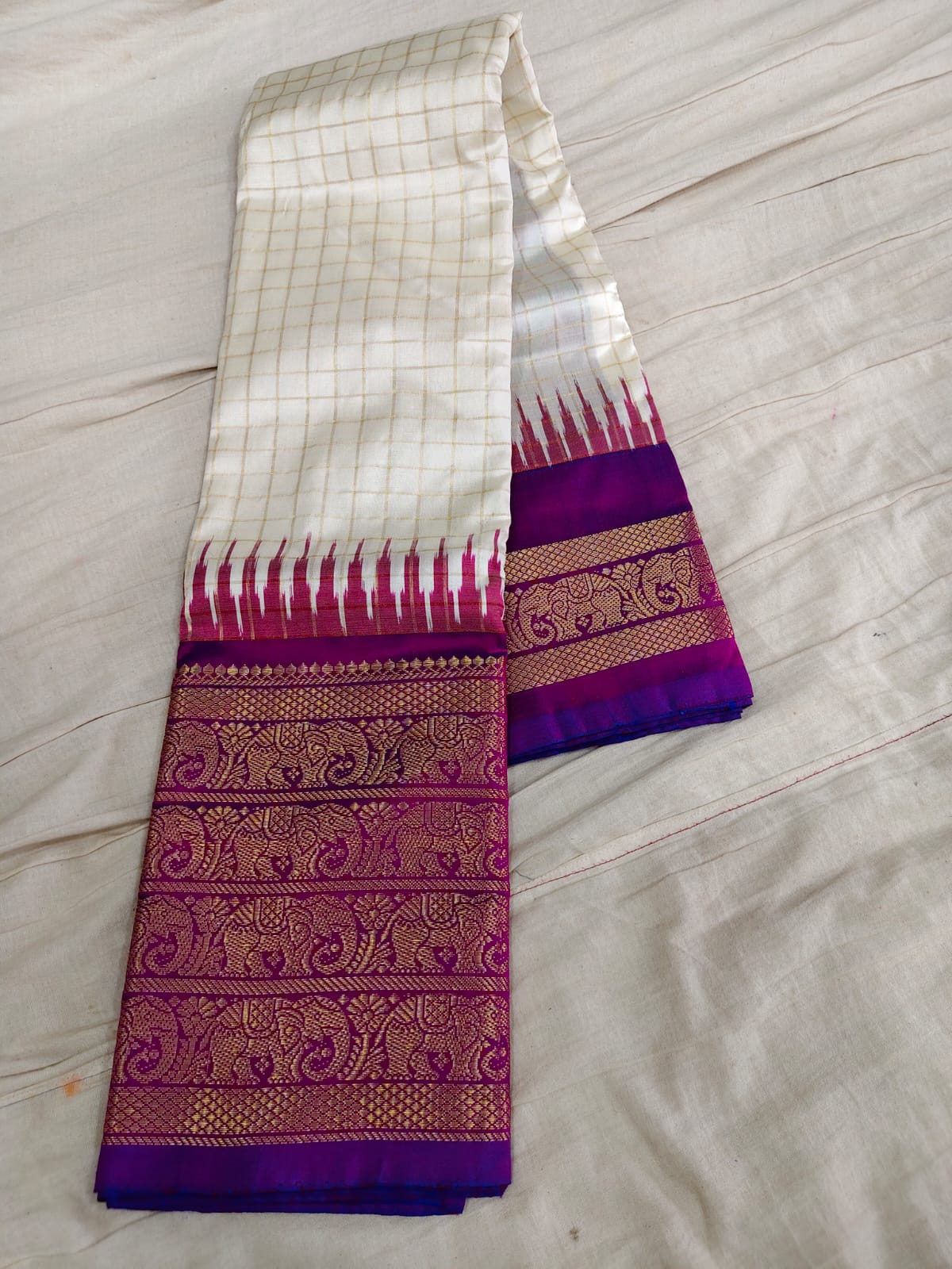 Ikkat Pure Silk Saree