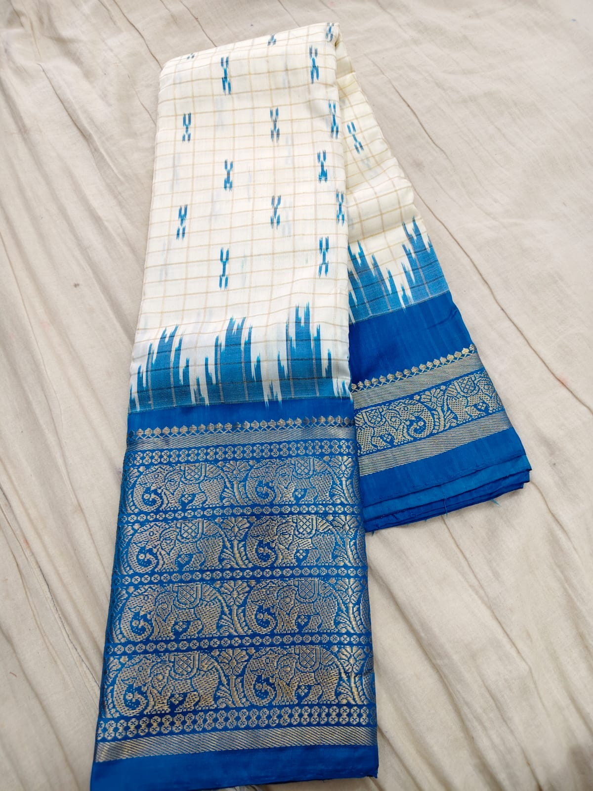 Ikkat Pure Silk Saree