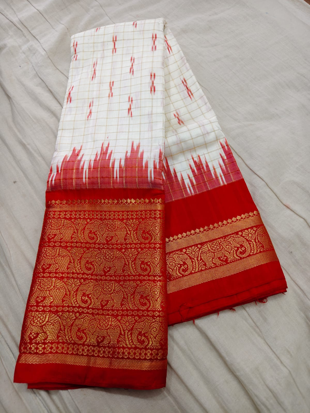 Ikkat Pure Silk Saree
