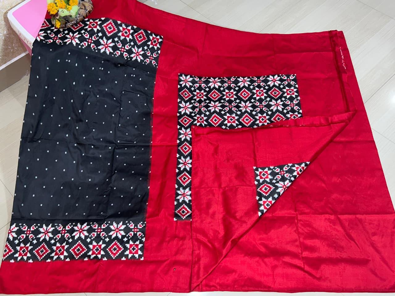 Double Ikkat Teliarumal Pure Silk Saree