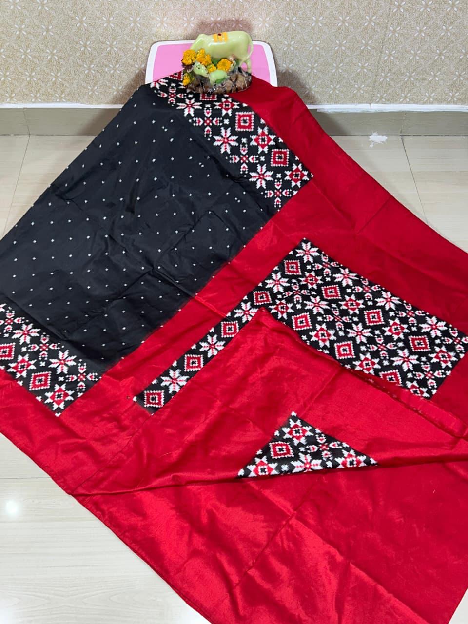 Double Ikkat Teliarumal Pure Silk Saree