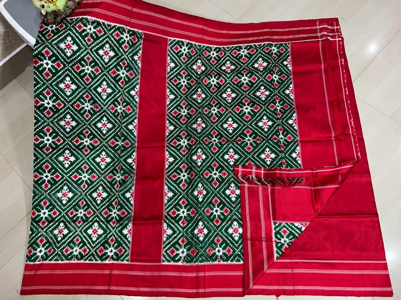 Double Ikkat Teliarumal Pure Silk Saree