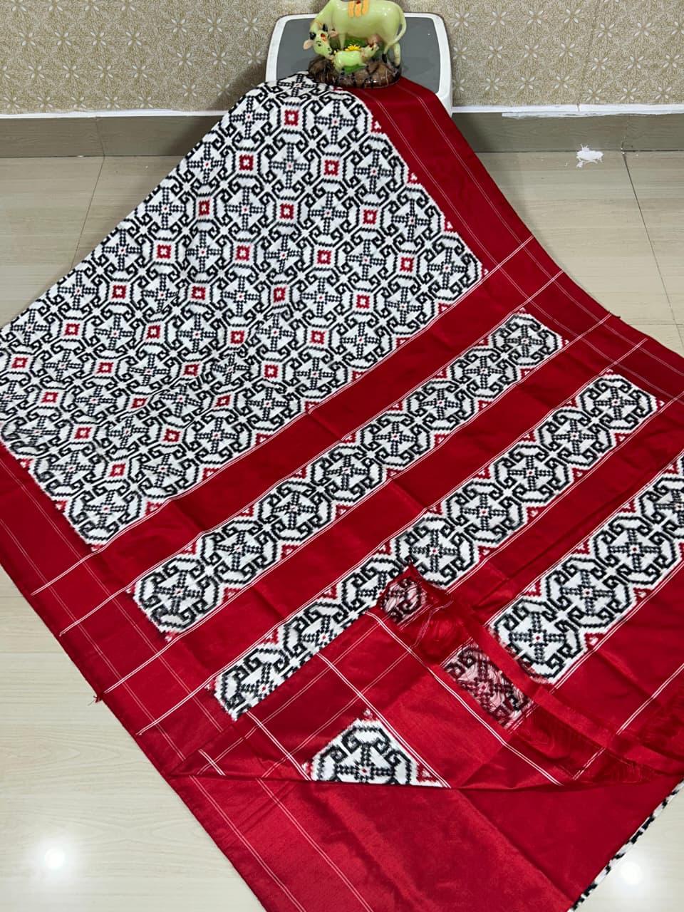 Double Ikkat Teliarumal Pure Silk Saree