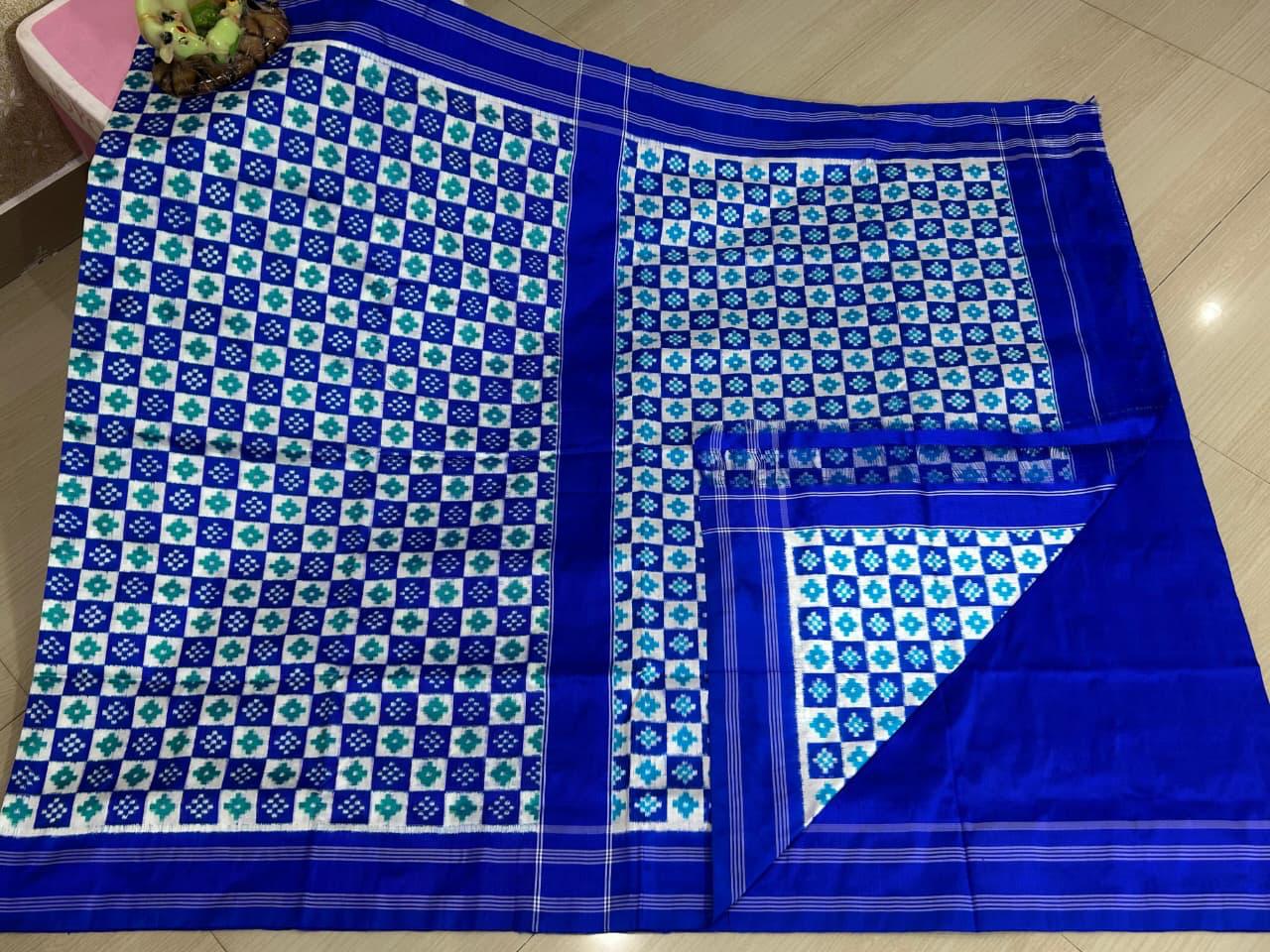 Double Ikkat Teliarumal Pure Silk Saree