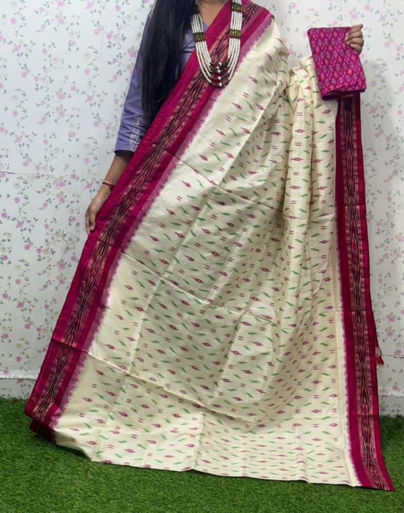 Image of Traditional Ikkat Pure Silk Saree