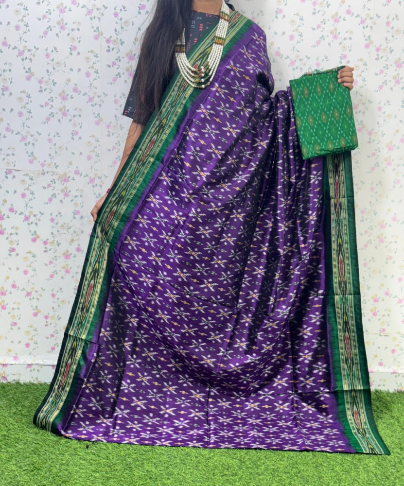 Image of Traditional Ikkat Pure Silk Saree