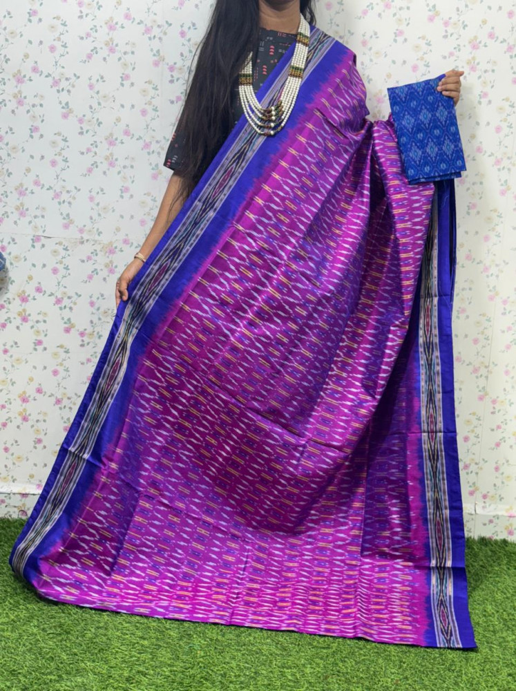 Image of Traditional Ikkat Pure Silk Saree
