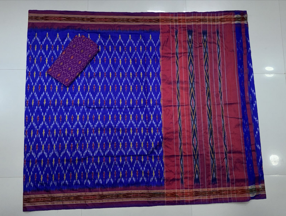 Image of Traditional Ikkat Pure Silk Saree