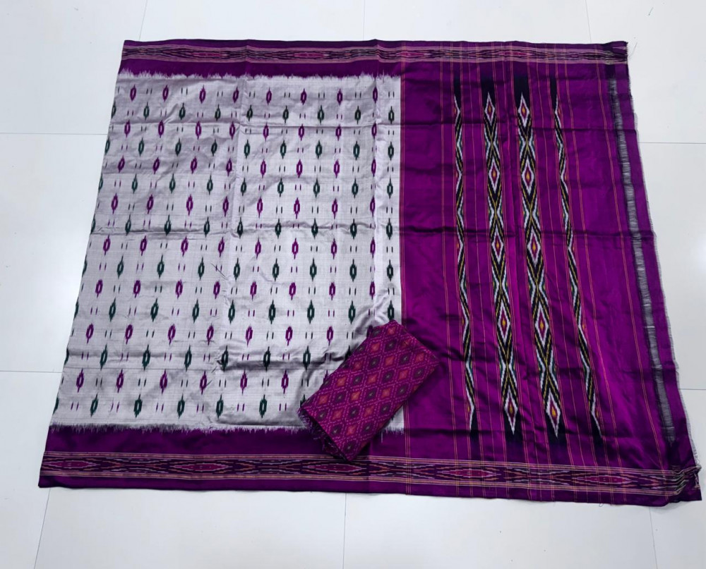 Image of Traditional Ikkat Pure Silk Saree