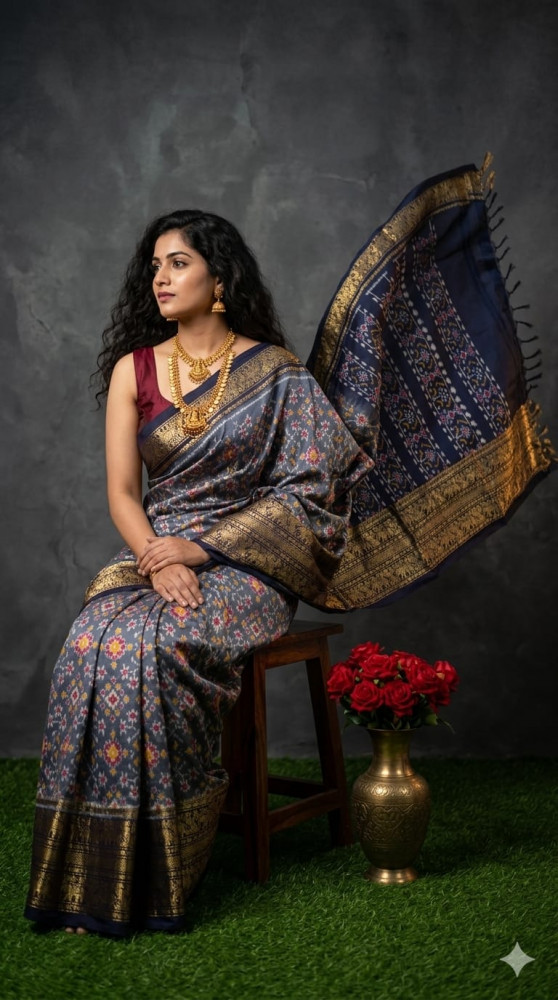 Image of Pochampally Ikkat Pure Silk Saree