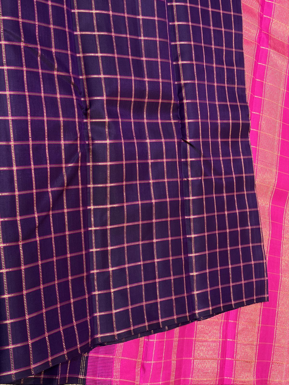 Kanchipuram Pure Silk Checks Saree