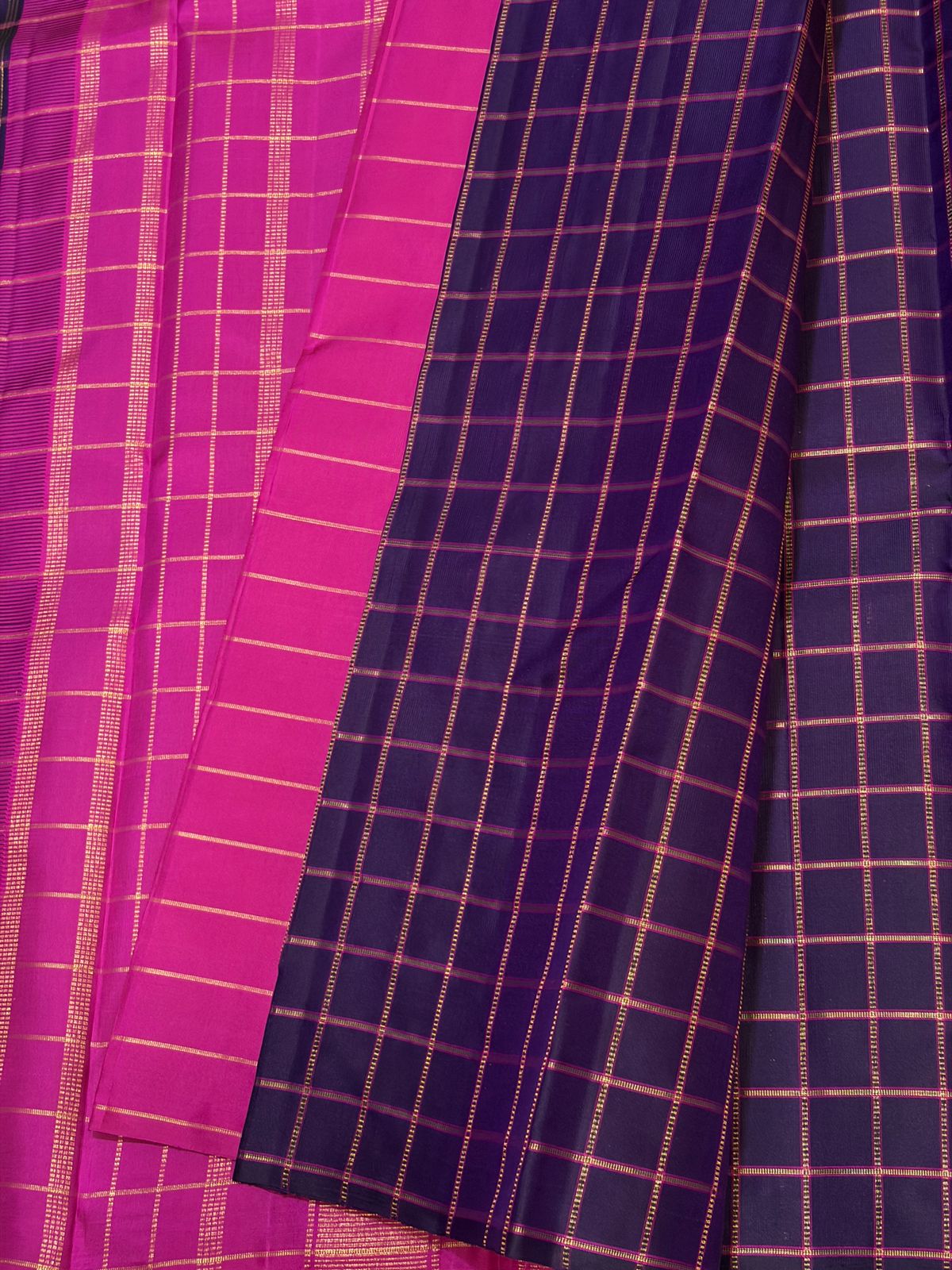 Kanchipuram Pure Silk Checks Saree
