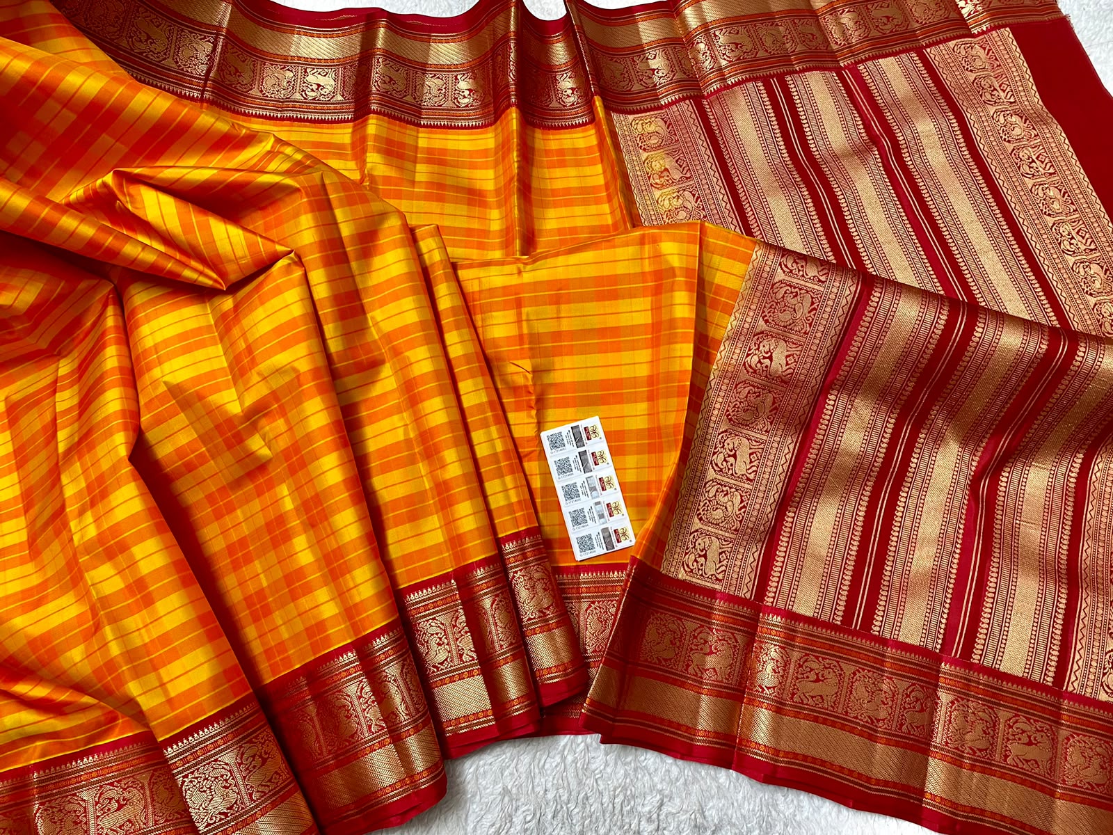 Kanchipuram Checks Pure Silk Saree