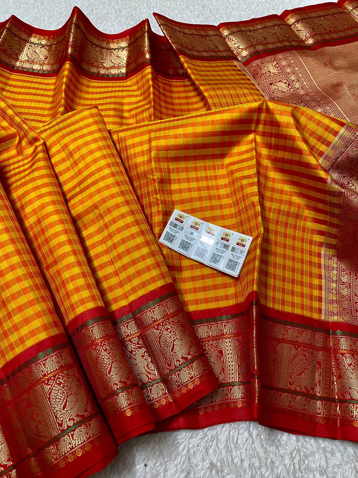 Kanchipuram Checks Pure Silk Saree