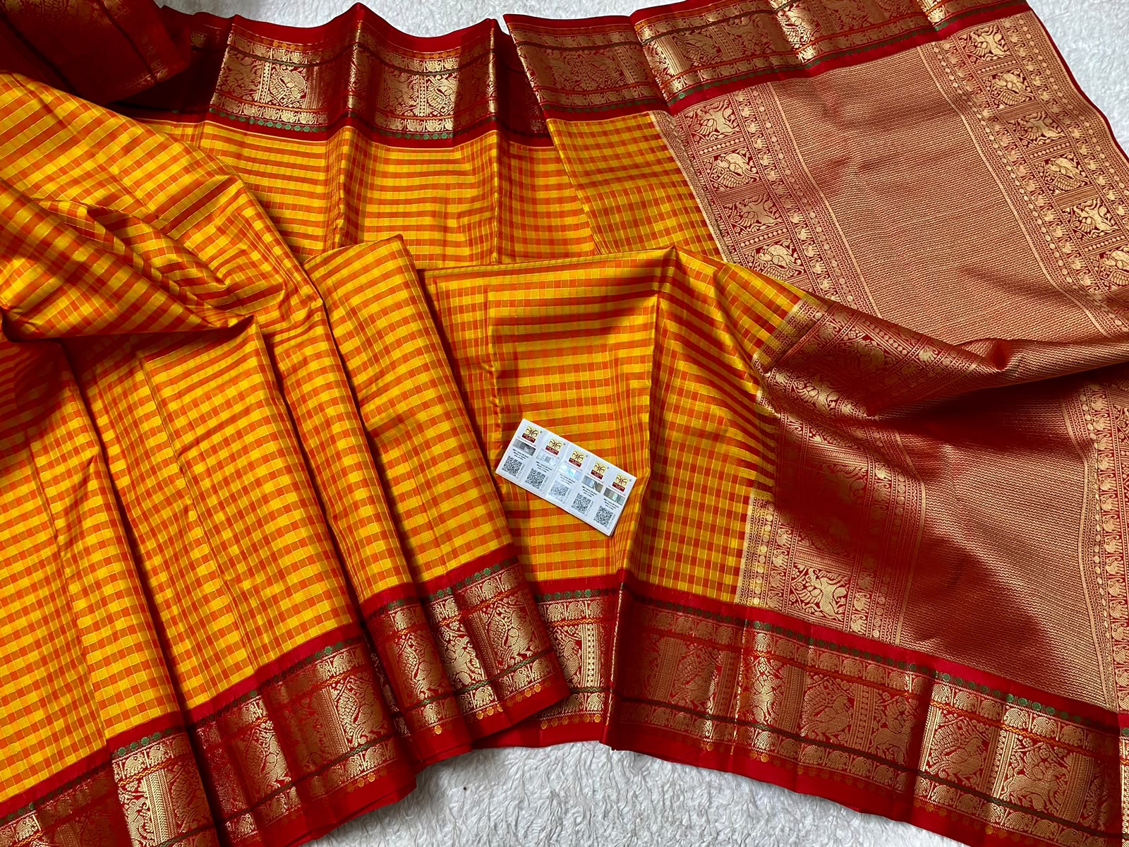 Kanchipuram Checks Pure Silk Saree