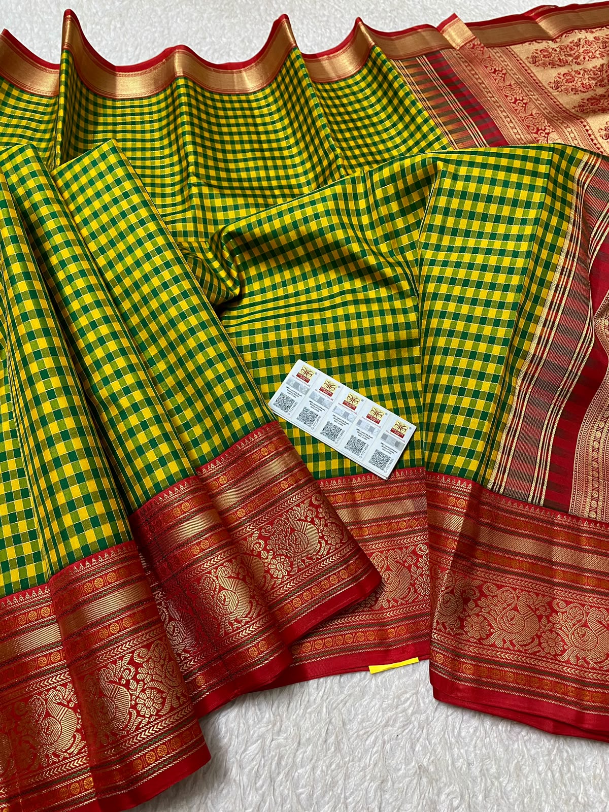 Kanchipuram Checks Pure Silk Saree