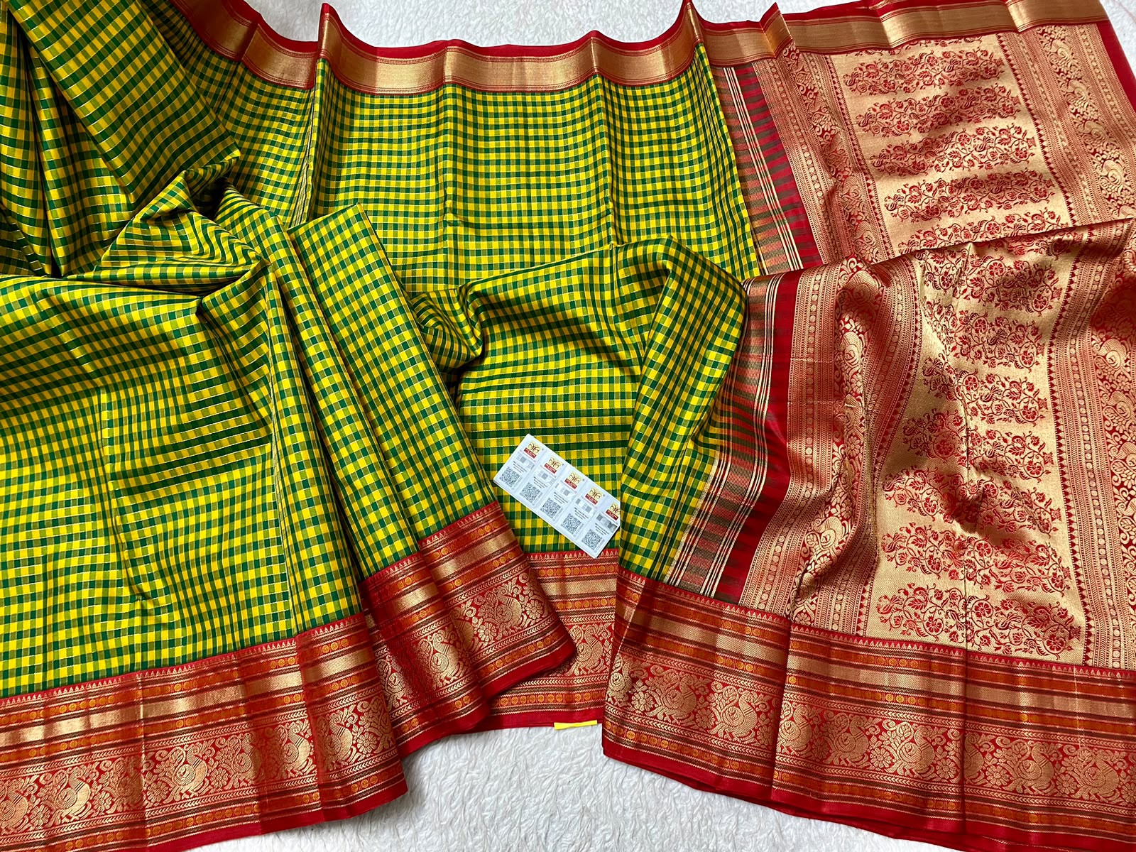 Kanchipuram Checks Pure Silk Saree