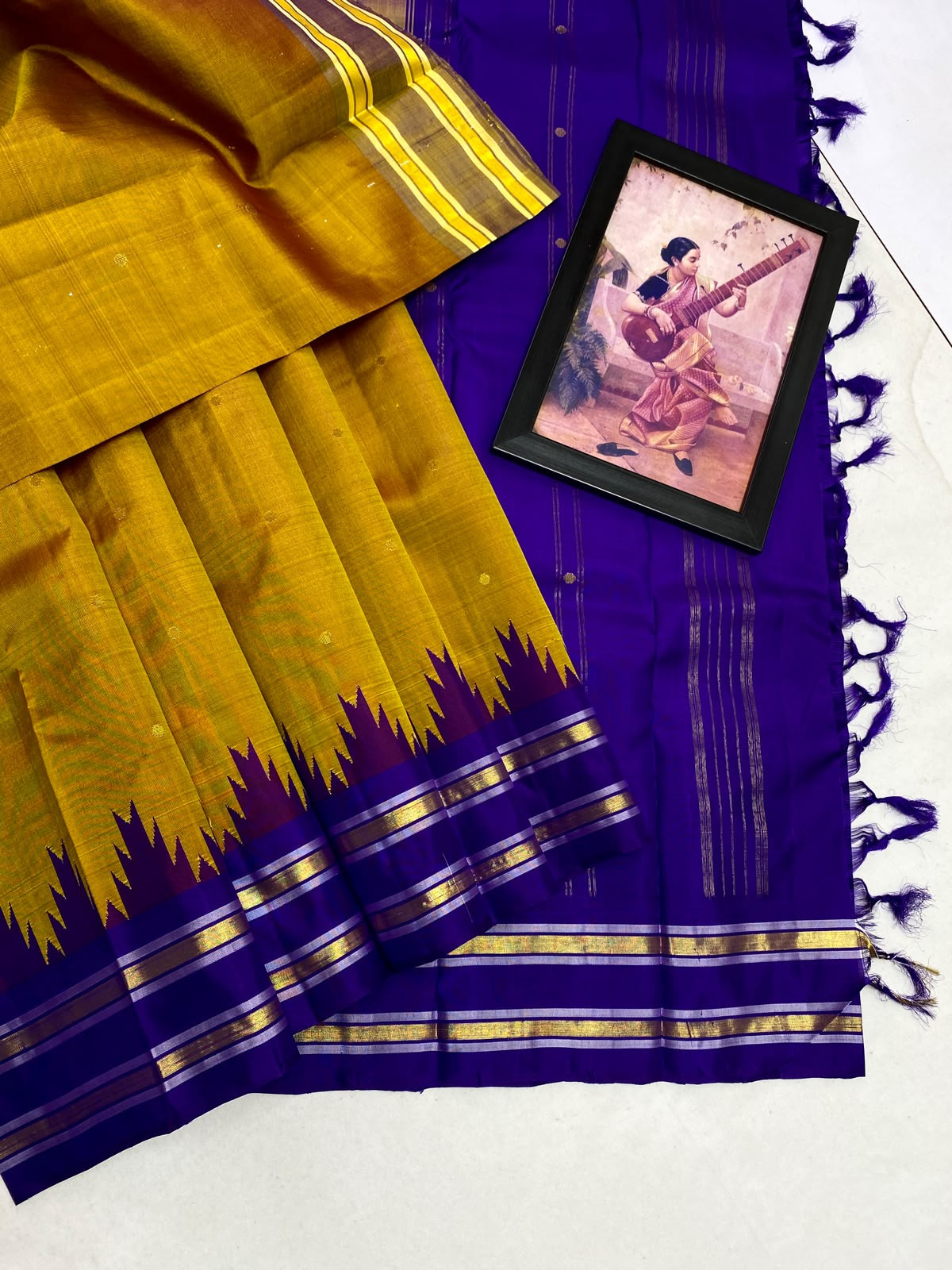 Kanchipuram Pure Silk Temple Border Saree