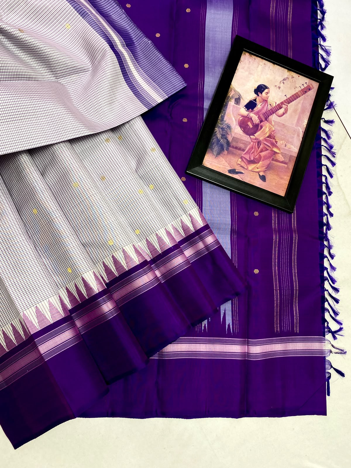 Kanchipuram Pure Silk Temple Border Saree
