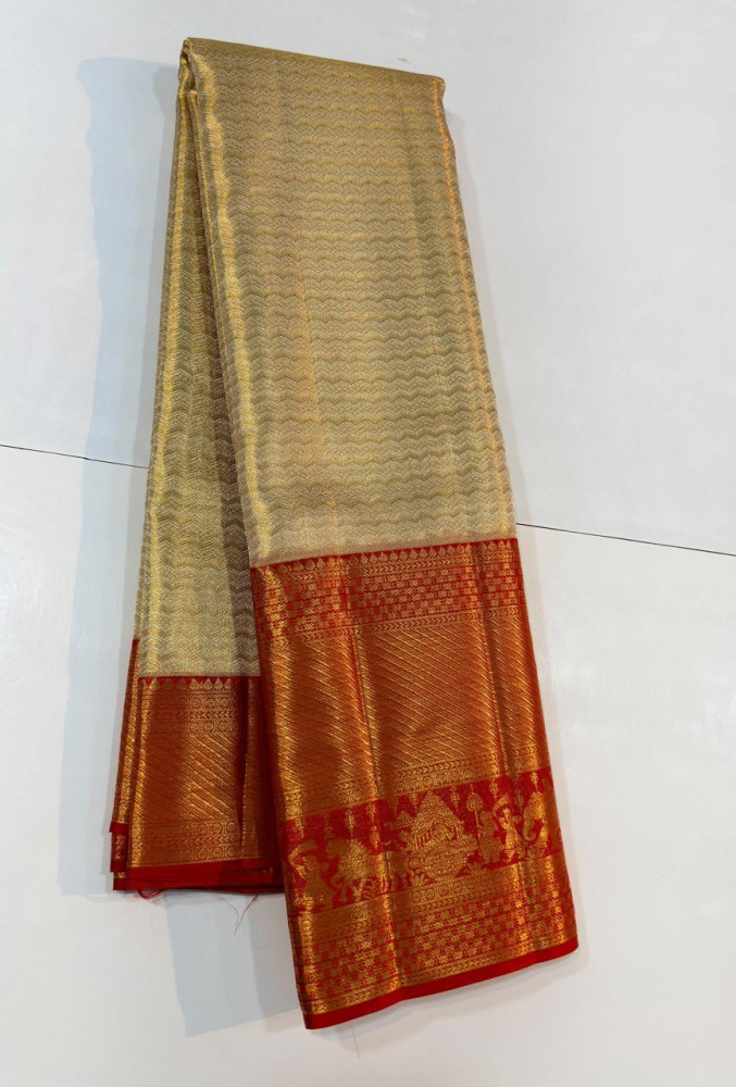 Image of Kanchipuram Pure Tissue Silk Saree