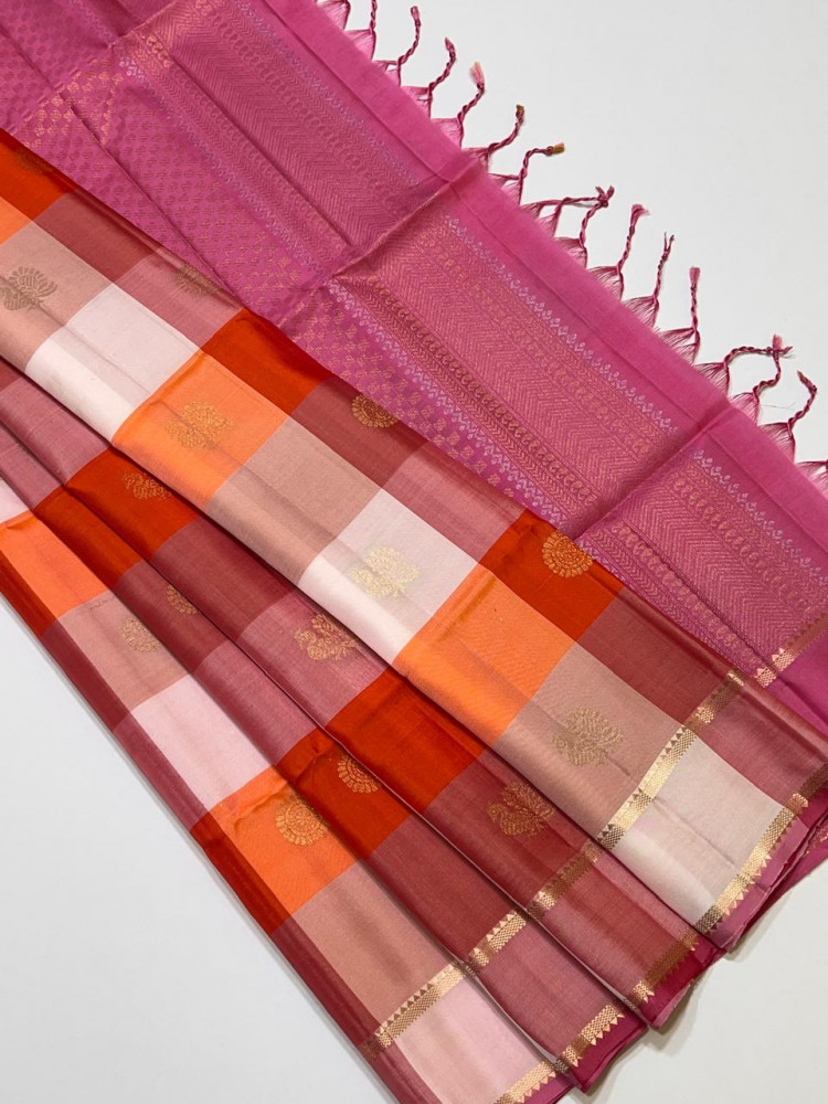 Image of Kanchipuram Pure Silk Checks Saree