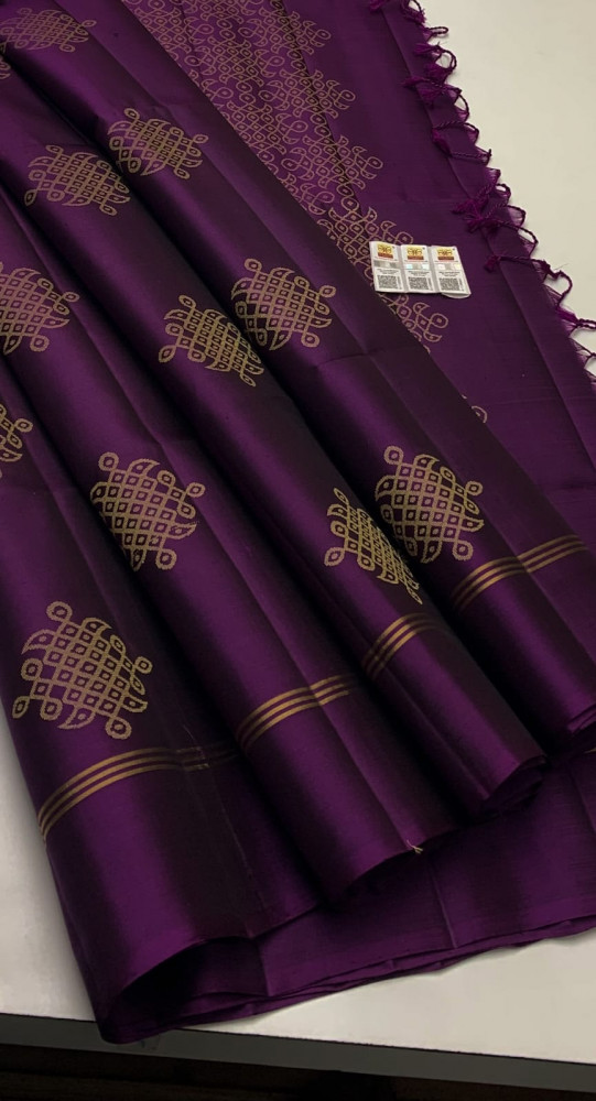 Image of Handloom Pure Double Worp Soft Silk Saree