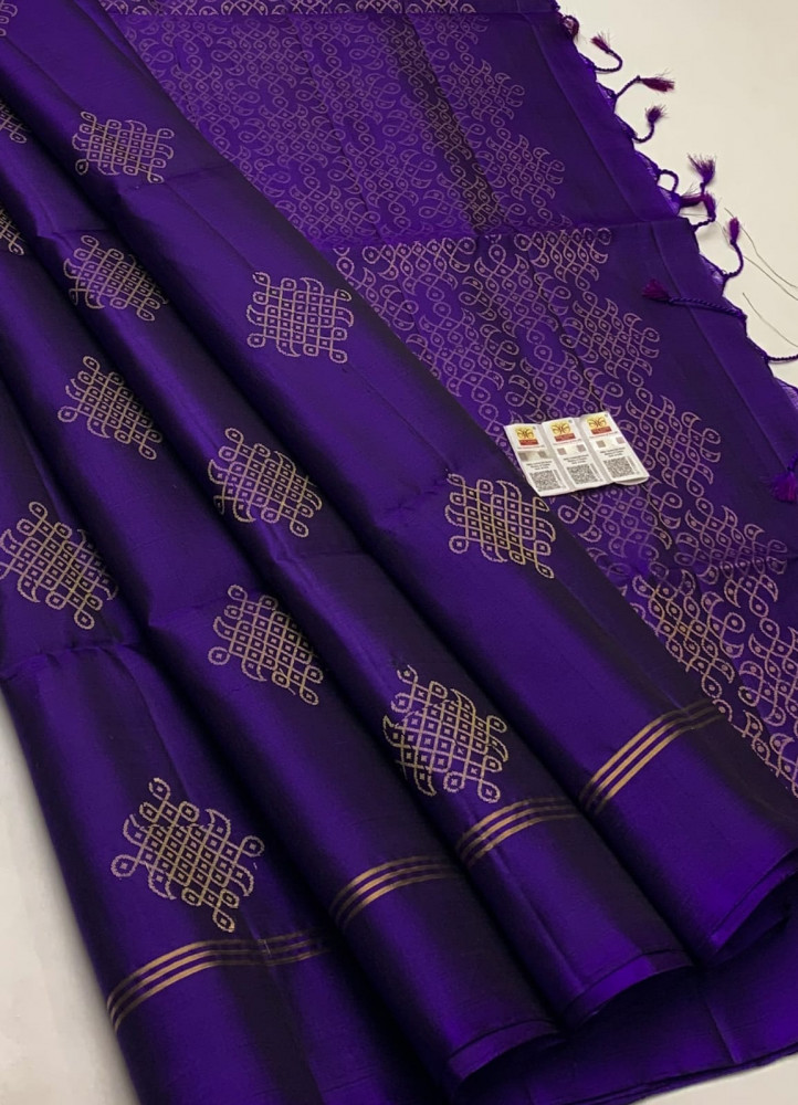 Image of Handloom Pure Double Worp Soft Silk Saree