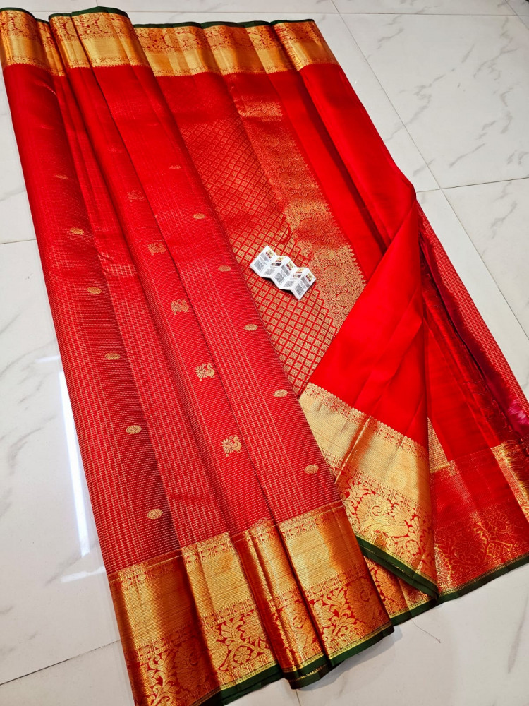 Image of Kanchipuram Pure Silk Handloom Premium Tissue Saree