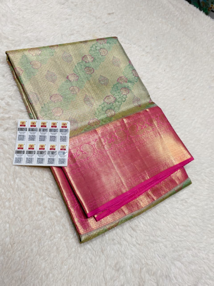 Image of Kanchipuram Pure Silk Tissue Saree