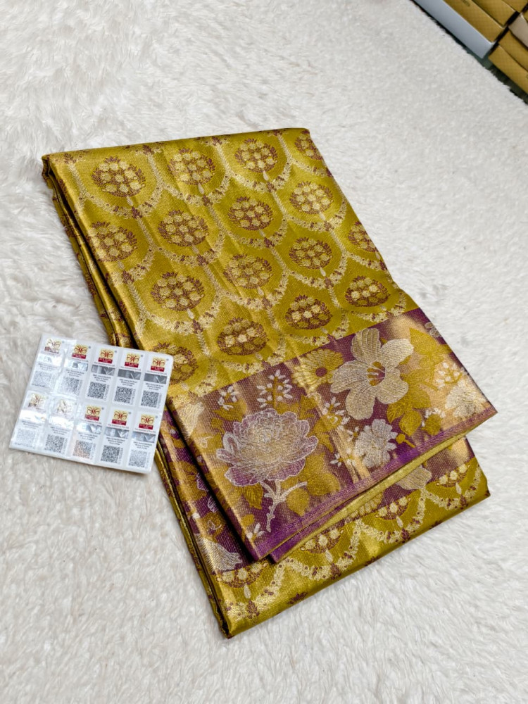 Image of Kanchipuram Pure Silk Tissue Saree