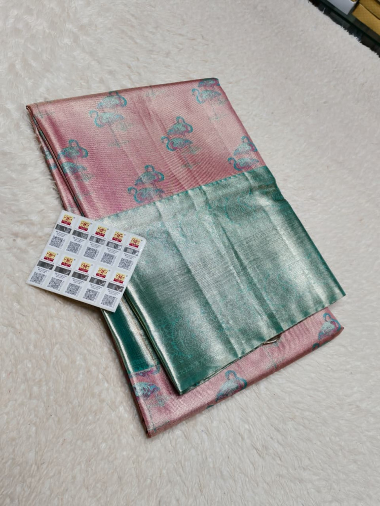 Image of Kanchipuram Pure Silk Tissue Saree