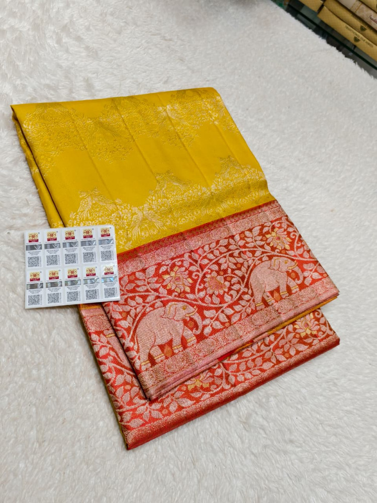 Image of Kanchipuram Pure Silk Tissue Saree