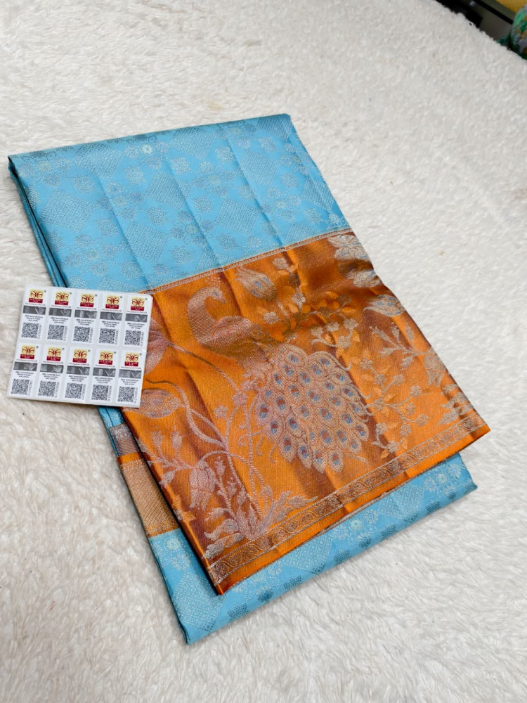 Image of Kanchipuram Pure Silk Tissue Saree