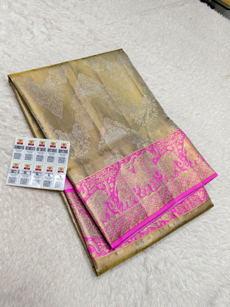 Image of Kanchipuram Pure Silk Tissue Saree