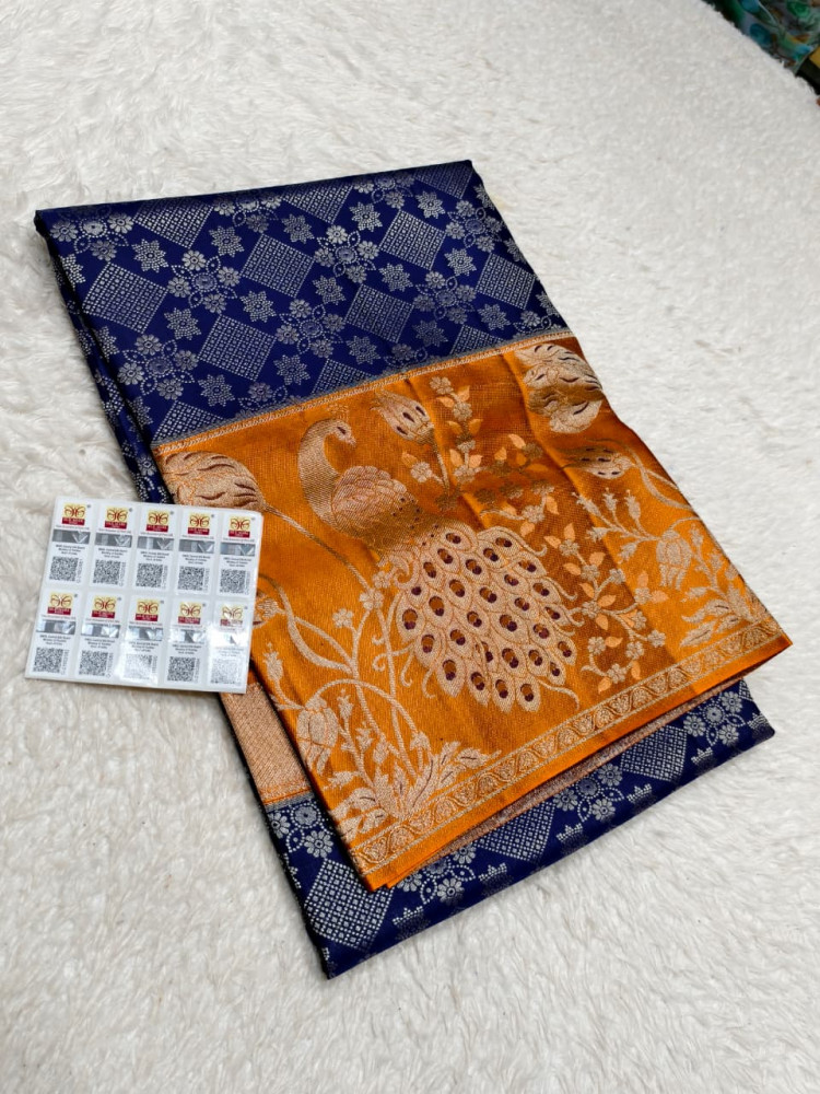 Image of Kanchipuram Pure Silk Tissue Saree