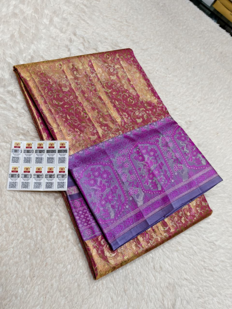 Image of Kanchipuram Pure Silk Tissue Saree
