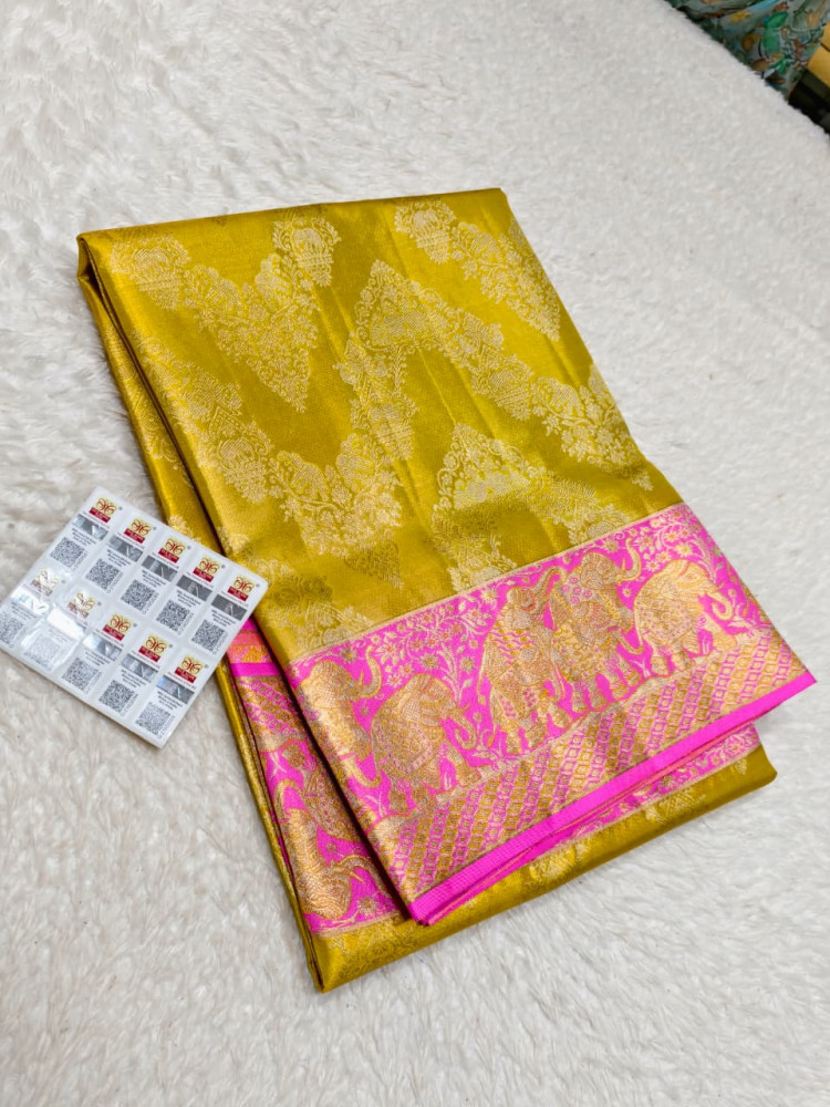 Image of Kanchipuram Pure Silk Tissue Saree