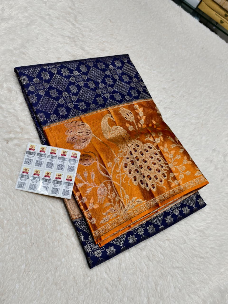 Image of Kanchipuram Pure Silk Tissue Saree