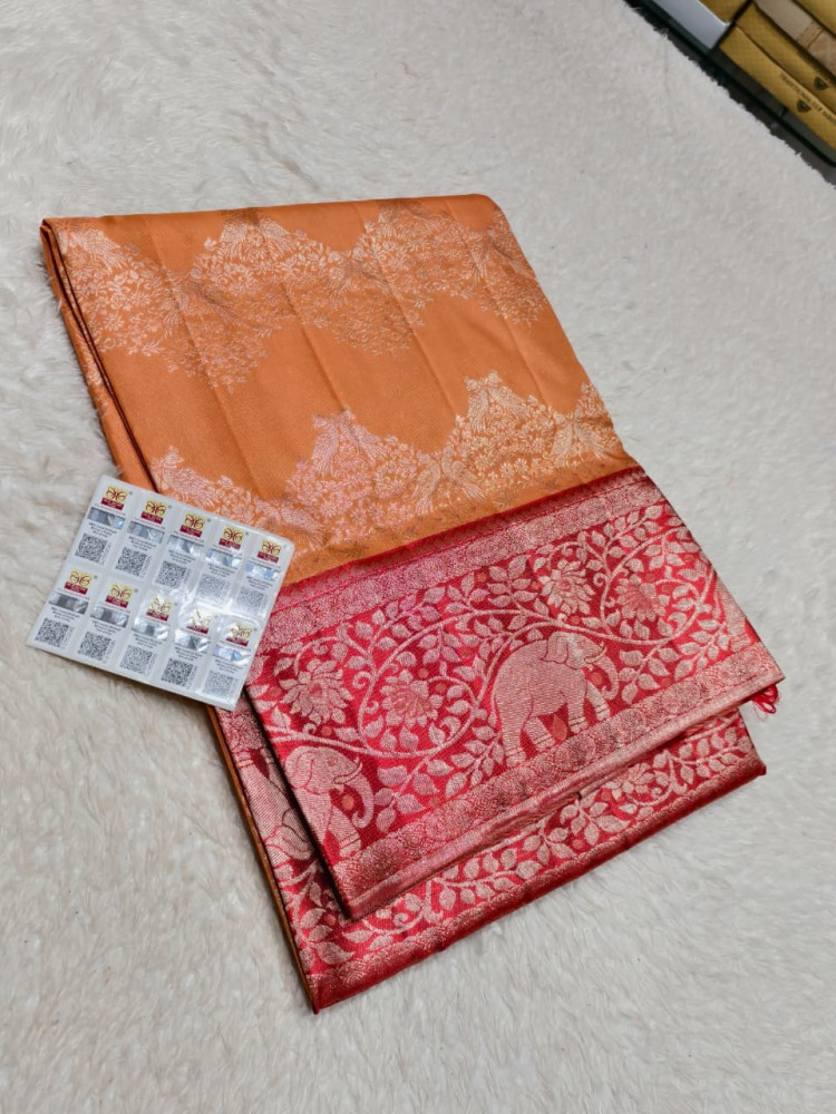 Image of Kanchipuram Pure Silk Tissue Saree