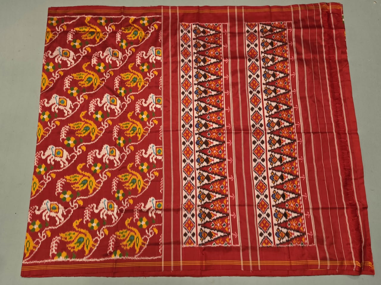 Pochampally Ikkat Patola Madthas Forest Designer Saree