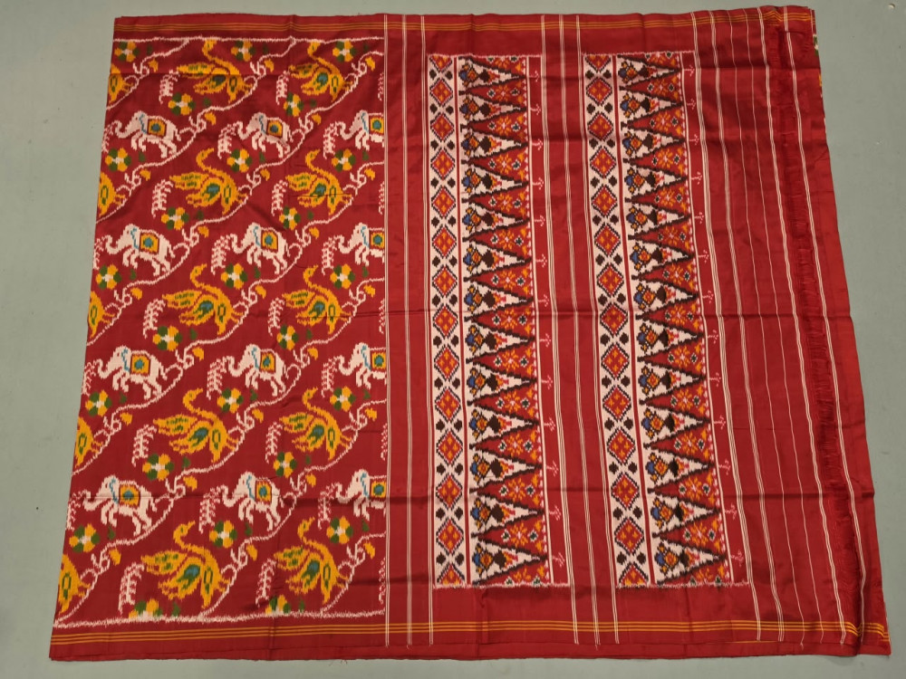 Image of Pochampally Ikkat Patola Madthas Forest Designer Saree