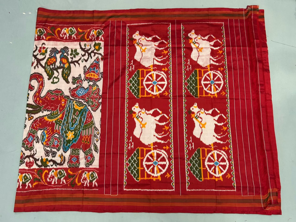 Image of Pochampally Ikkat Patola Madthas Forest Designer Saree