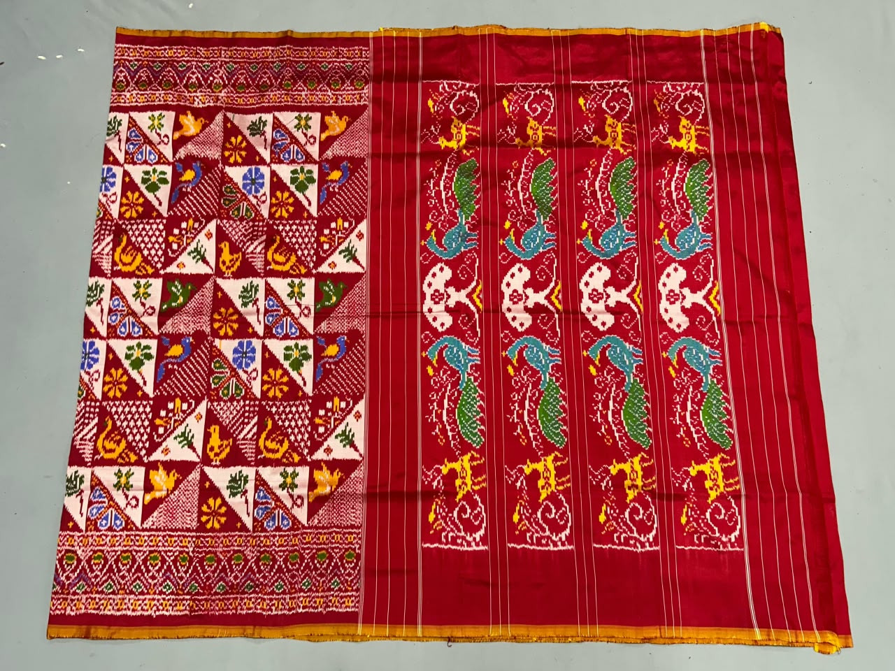Pochampally Ikkat Patola Madthas Forest Designer Saree