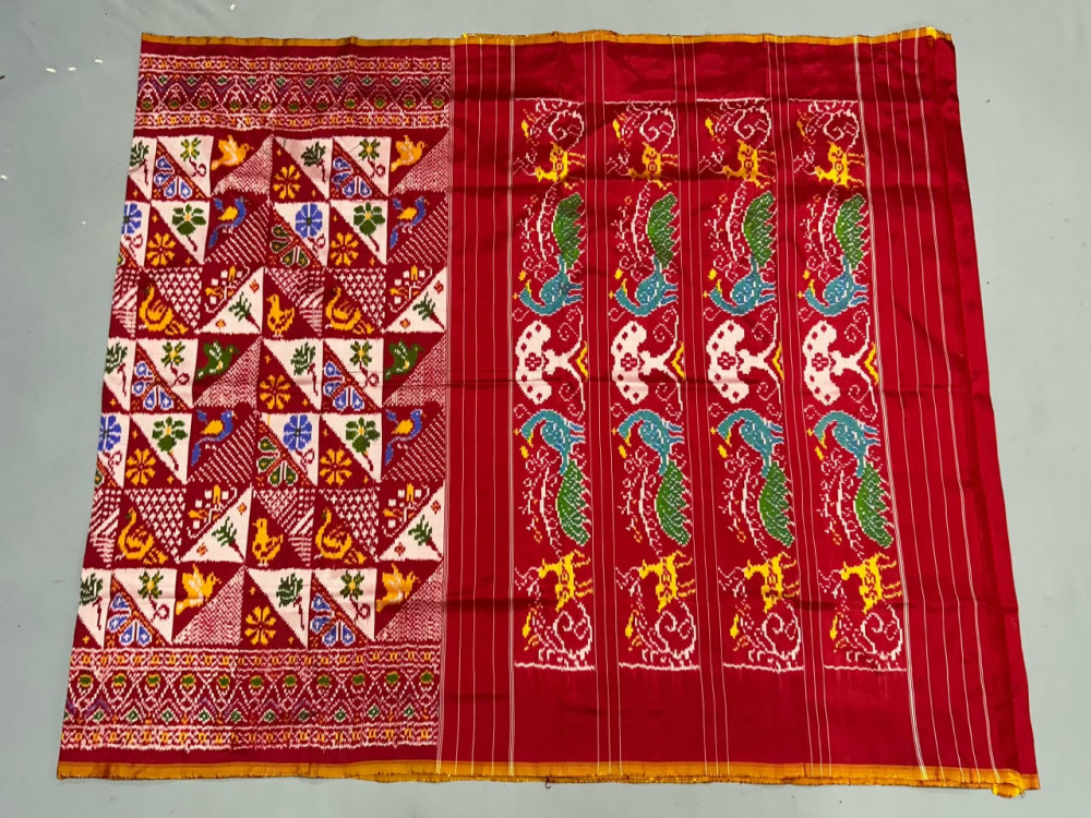Image of Pochampally Ikkat Patola Madthas Forest Designer Saree