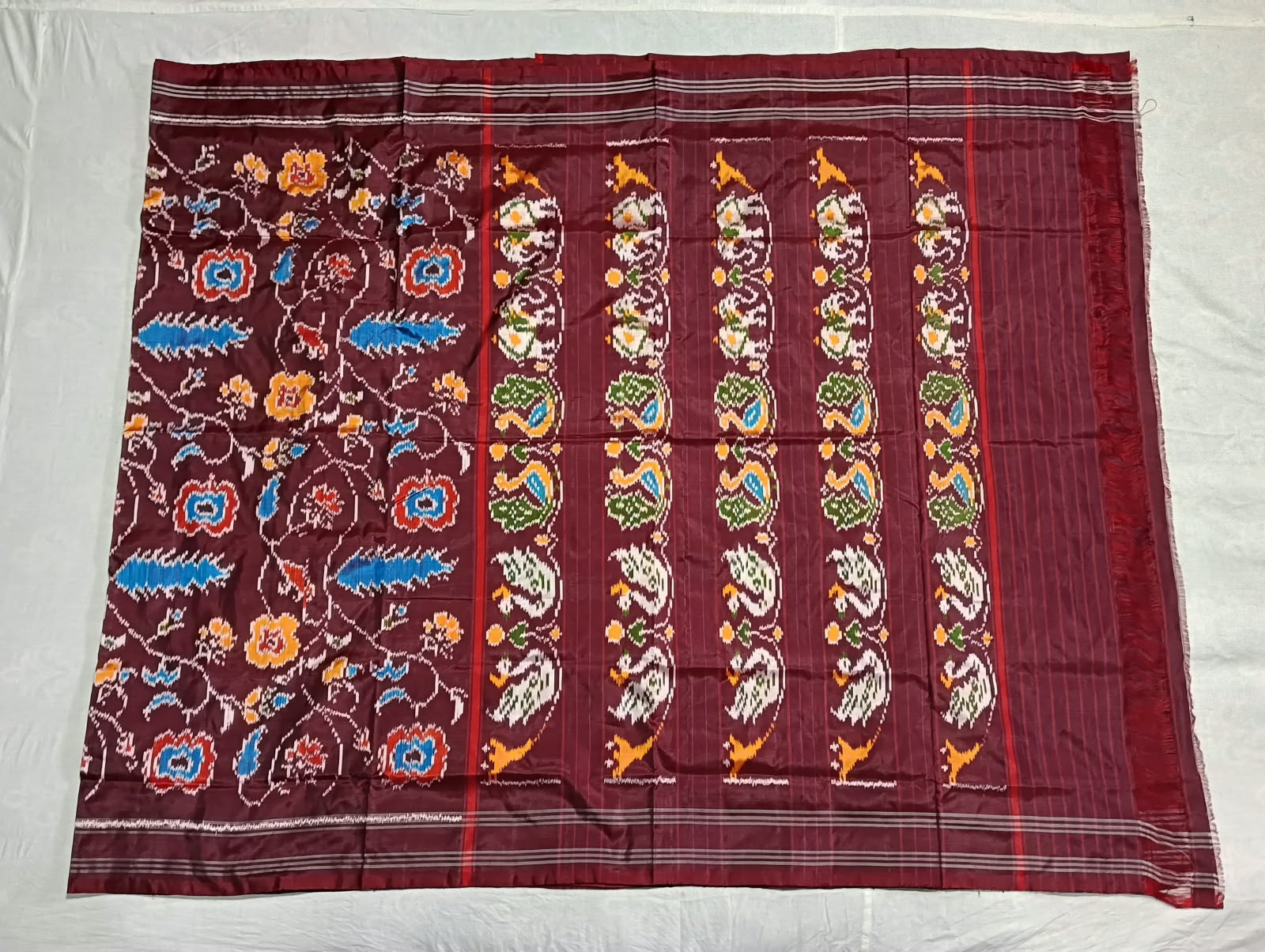 Pochampally Ikkat Patola Madthas Forest Designer Saree