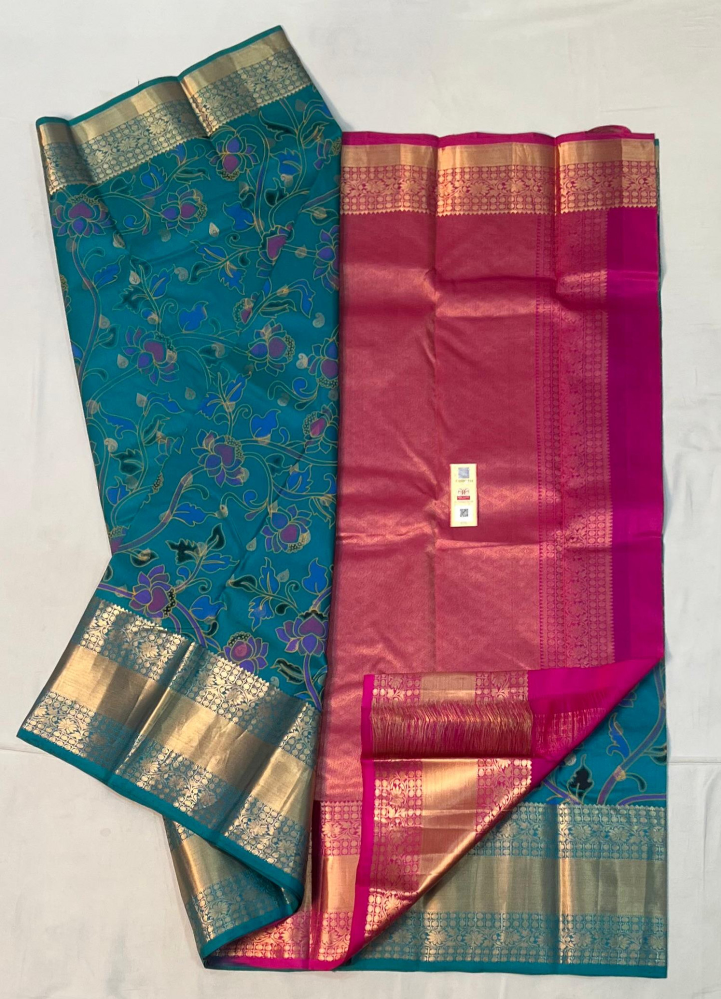 Kalamkari Design Pure Kanchipuram Silk Saree