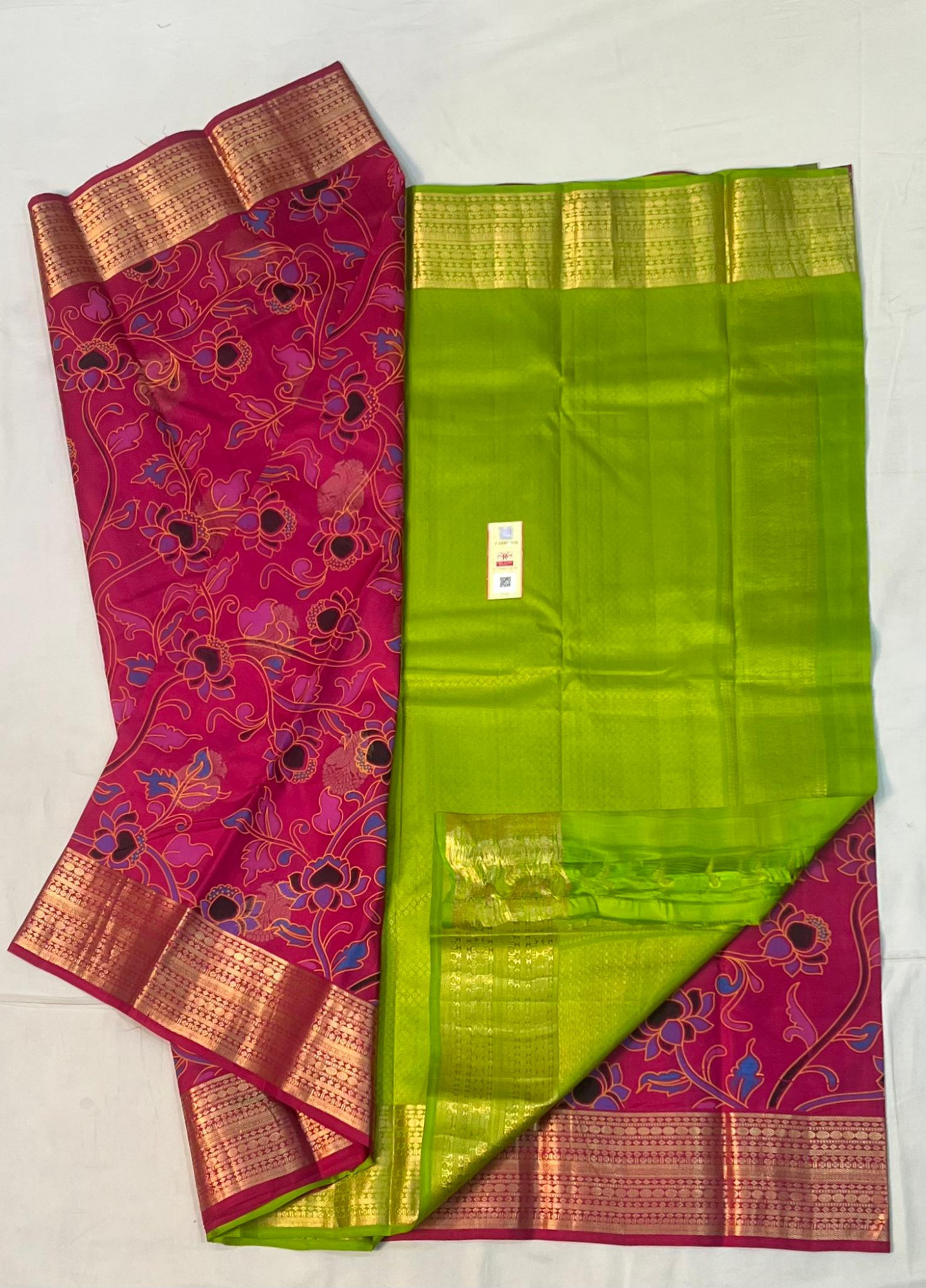 Kalamkari Design Pure Kanchipuram Silk Saree